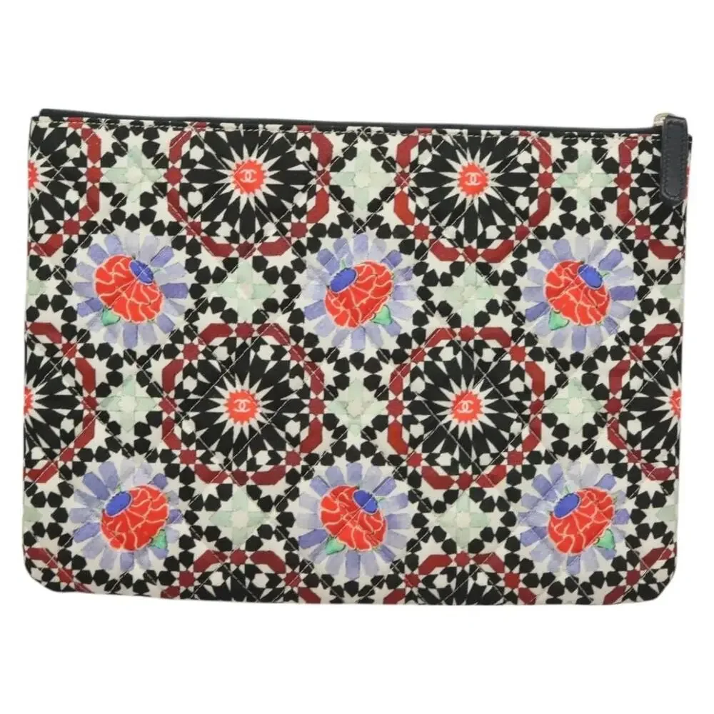 Chanel Matelasse Nylon CC Logo Pouch Multicolor